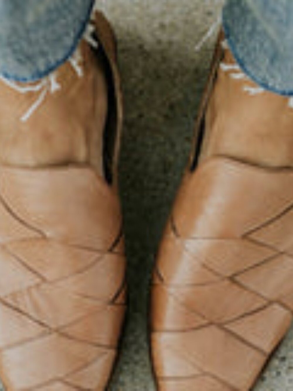 Women's Diba True Brown Leather Ferguson Woven Flats